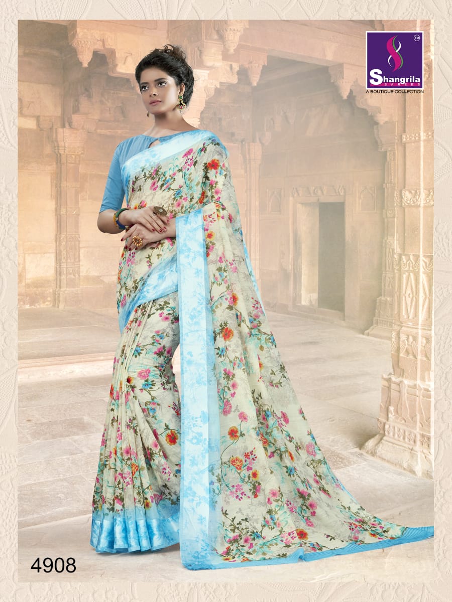 Kanchana Cotton Vol-19 By Shangrila 4901 To 4912 Series Indian Traditional Wear Collection Beautiful Stylish Fancy Colorful Party Wear & Occasional Wear Linen Cotton Printed Sarees At Wholesale Price