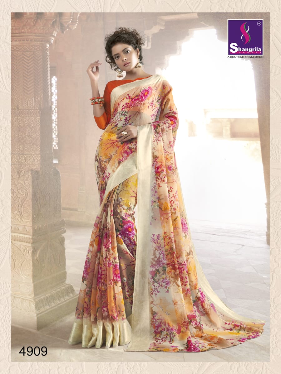 Kanchana Cotton Vol-19 By Shangrila 4901 To 4912 Series Indian Traditional Wear Collection Beautiful Stylish Fancy Colorful Party Wear & Occasional Wear Linen Cotton Printed Sarees At Wholesale Price