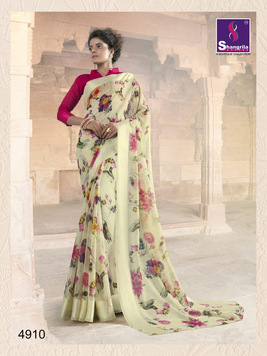 Kanchana Cotton Vol-19 By Shangrila 4901 To 4912 Series Indian Traditional Wear Collection Beautiful Stylish Fancy Colorful Party Wear & Occasional Wear Linen Cotton Printed Sarees At Wholesale Price