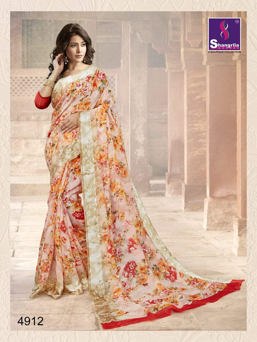 Kanchana Cotton Vol-19 By Shangrila 4901 To 4912 Series Indian Traditional Wear Collection Beautiful Stylish Fancy Colorful Party Wear & Occasional Wear Linen Cotton Printed Sarees At Wholesale Price