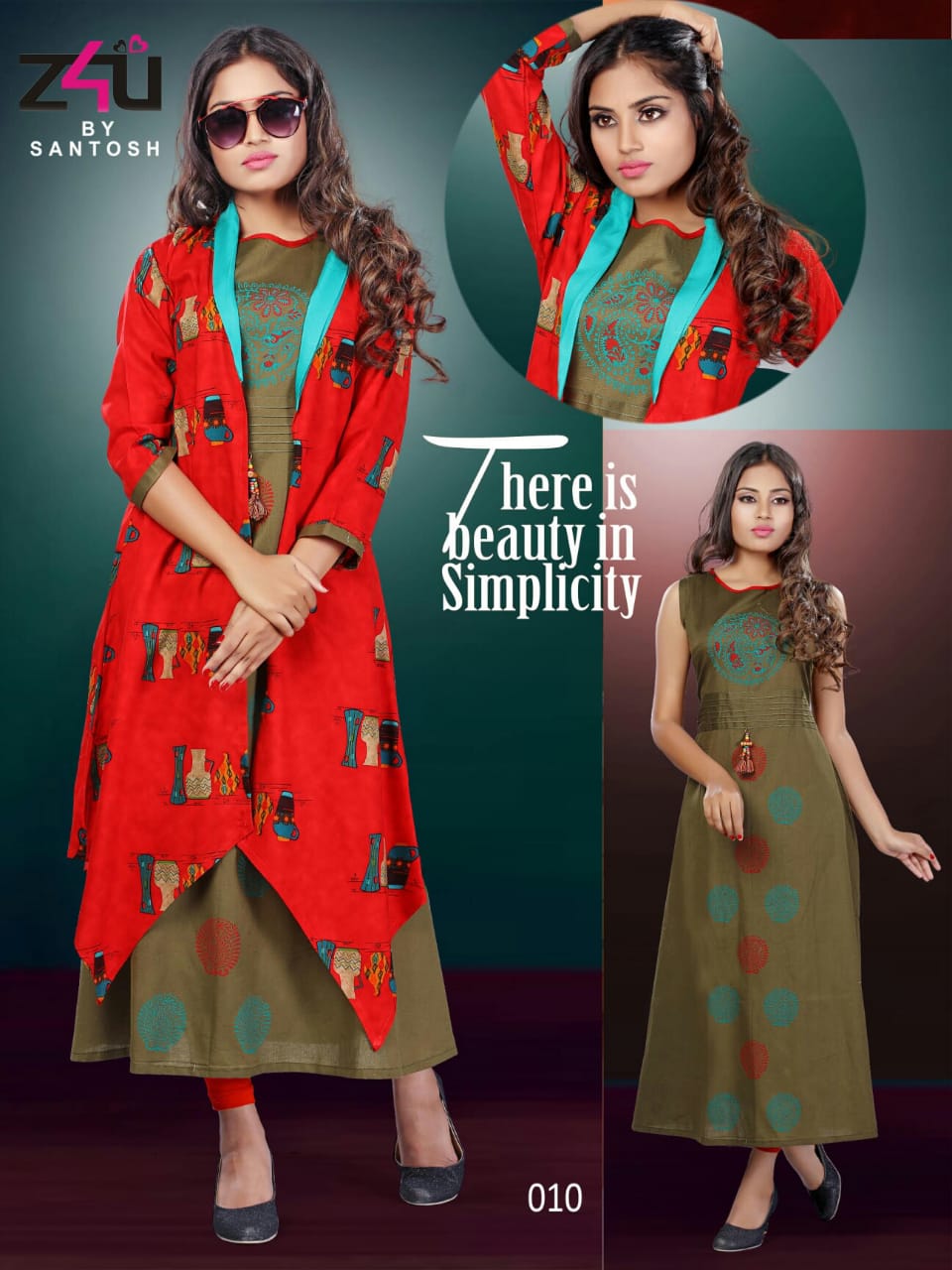 Kangana By Z4u 001 To 010 Series Beautiful Colorful Stylish Fancy Casual Wear & Ethnic Wear & Ready To Wear Rayon Kurtis At Wholesale Price