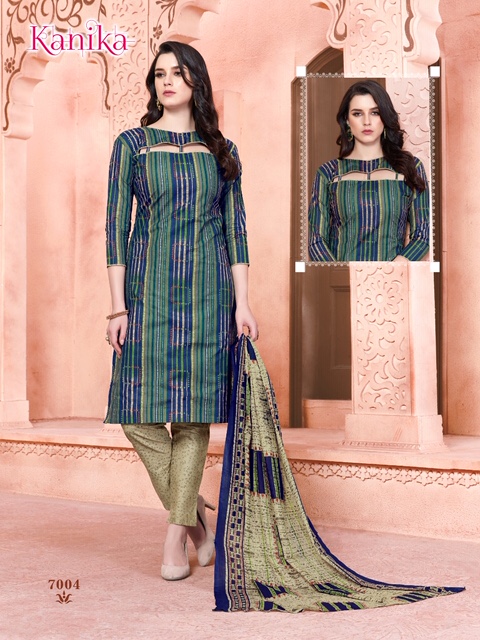 Kanika Vol-7 By Ganesha 7001 To 7012 Series Beautiful Suits Stylish Fancy Colorful Party Wear & Ethnic Wear Cotton Printed Dresses At Wholesale Price