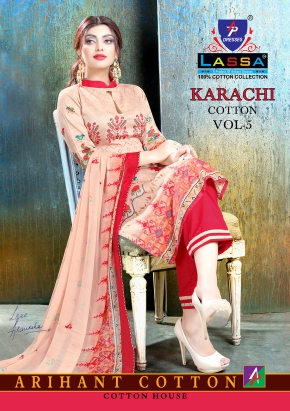 Karachi Cotton Vol-5 By Ap Dresses 5001 To 5010 Series Beautiful Pakistani Suits Stylish Fancy Colorful Party Wear & Ethnic Wear Pure Cotton Printed Dresses At Wholesale Price