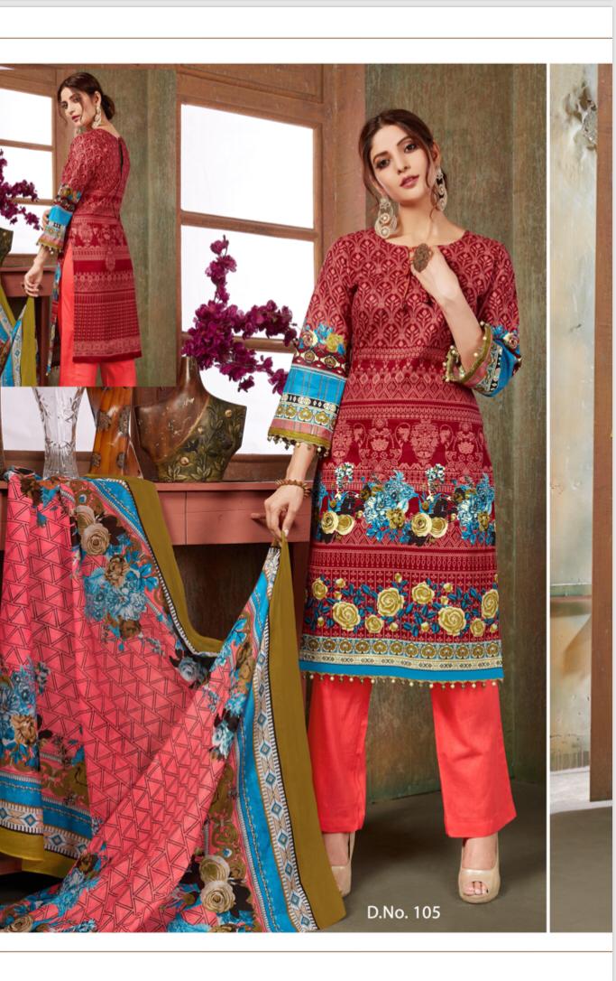 Karachi Cotton By Rutu 101 To 110 Series Beautiful Suits Stylish Fancy Colorful Casual Wear & Ethnic Wear Cotton Printed Dresses At Wholesale Price