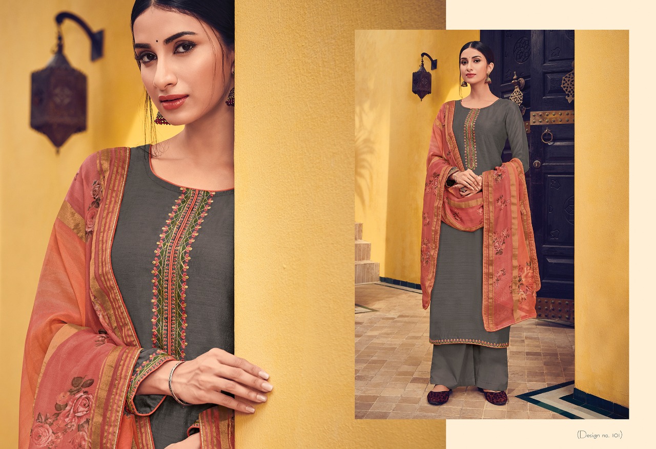Karigari Vol-2 By Varsha Fashion 101 To 108 Series Beautiful Pakistani Suits Colorful Fancy Stylish Casual Wear & Ethnic Wear Monga Silk With Embroidered Dresses At Wholesale Price