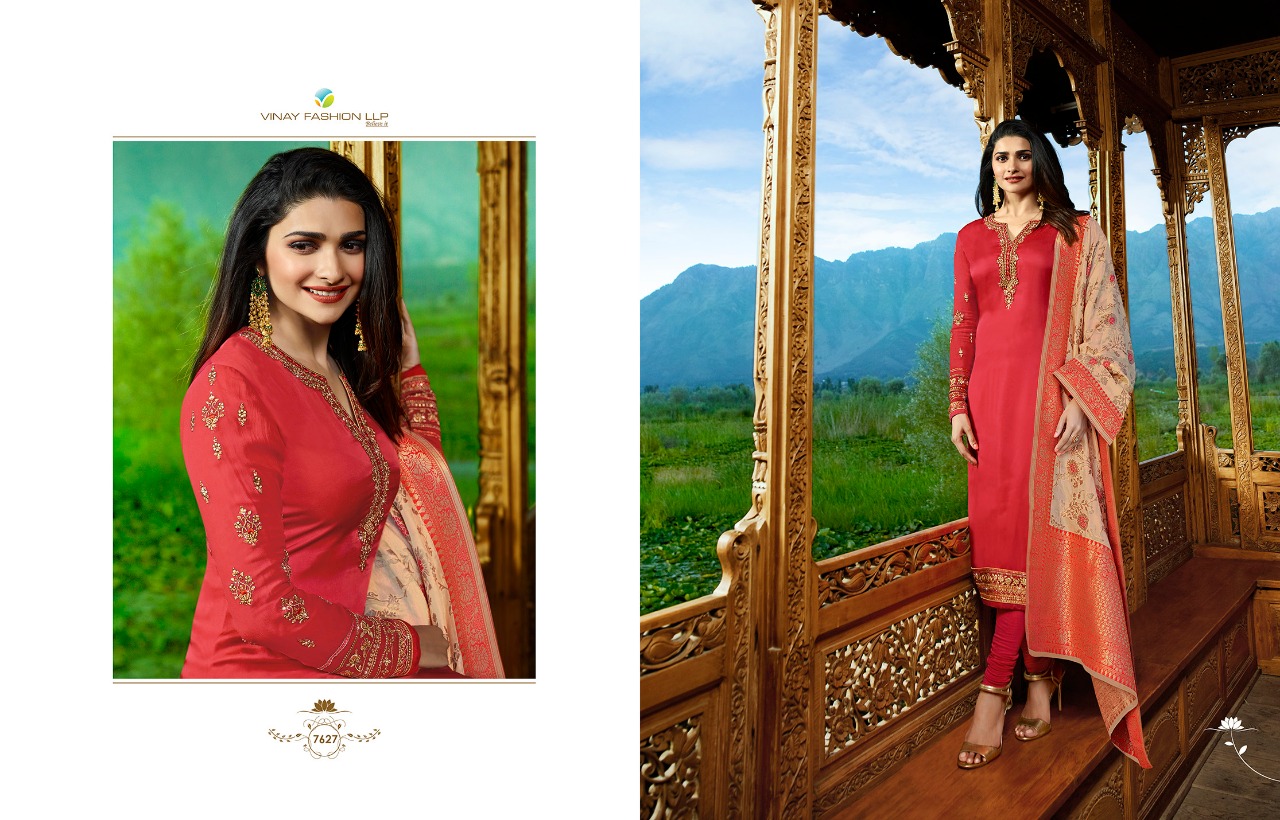 Kaseesh Banaras Vol-2 By Vinay Fashion 7621 To 7628 Series Designer Suits Collection Colorful Beautiful Stylish Fancy Colorful Party Wear & Occasional Wear Satin Dresses At Wholesale Price