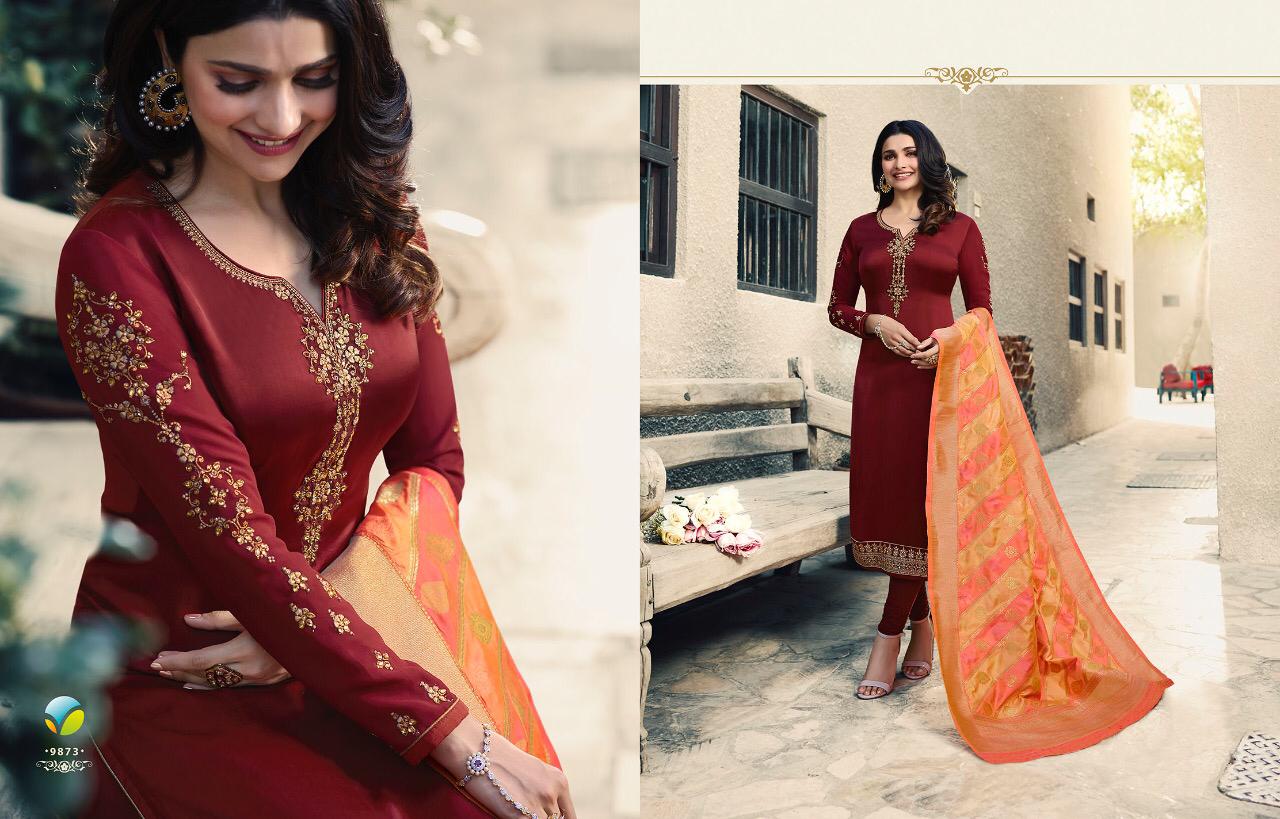 Kaseesh Banaras Vol-3 By Vinay Fashion 9871 To 9878 Series Designer Suits Collection Colorful Beautiful Stylish Fancy Colorful Party Wear & Occasional Wear Satin Dresses At Wholesale Price