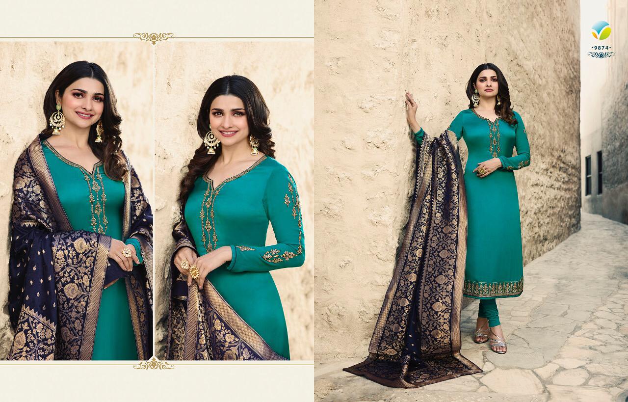 Kaseesh Banaras Vol-3 By Vinay Fashion 9871 To 9878 Series Designer Suits Collection Colorful Beautiful Stylish Fancy Colorful Party Wear & Occasional Wear Satin Dresses At Wholesale Price
