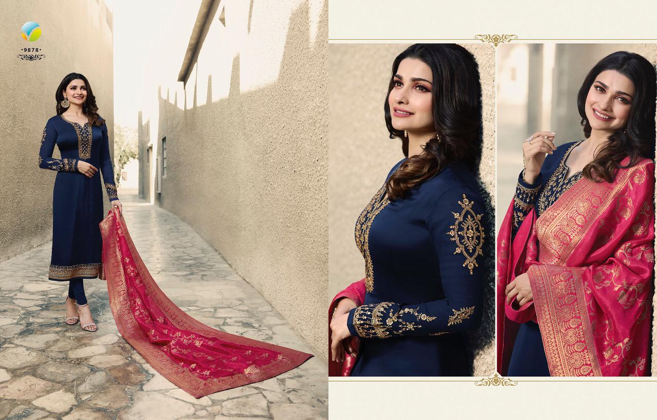 Kaseesh Banaras Vol-3 By Vinay Fashion 9871 To 9878 Series Designer Suits Collection Colorful Beautiful Stylish Fancy Colorful Party Wear & Occasional Wear Satin Dresses At Wholesale Price