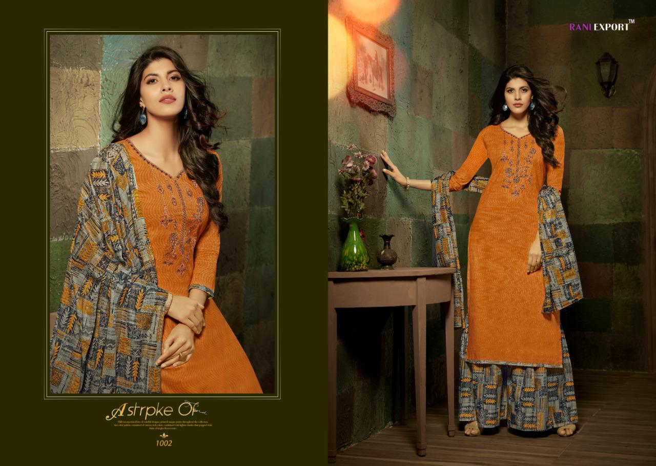 Kashida Kari By Rani Exports 1002 To 1009 Beautiful Suits Stylish Colorful Fancy Casual Wear & Ethnic Wear Pure Cambric Printed Dresses At Wholesale Price