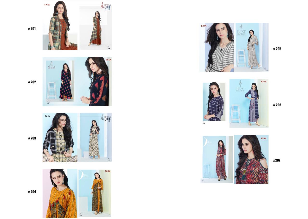 Kashvi Vol-2 By Ekta 201 To 207 Series Beautiful Colorful Stylish Fancy Casual Wear & Ethnic Wear & Ready To Wear Rayon Printed Kurtis At Wholesale Price