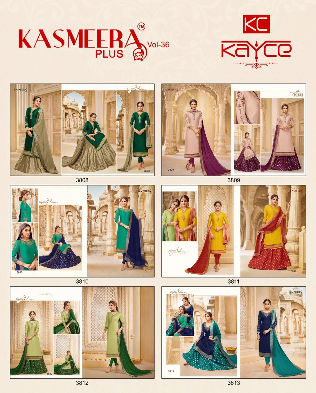 Kasmeera Plus Vol-36 By Kayce Trendz 3808 To 3813 Series Beautiful Stylish Fancy Colorful Casual Wear & Ethnic Wear Satin Georgette Dresses At Wholesale Price