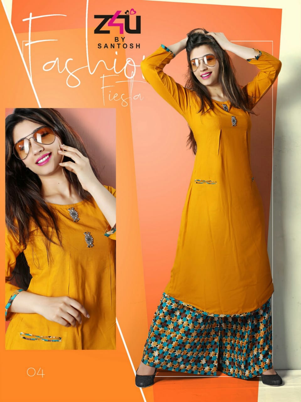 Kasturi By Z4u 01 To 10 Series Beautiful Stylish Fancy Colorful Casual Wear & Ethnic Wear & Ready To Wear Rayon Kurtis & Palazzos At Wholesale Price