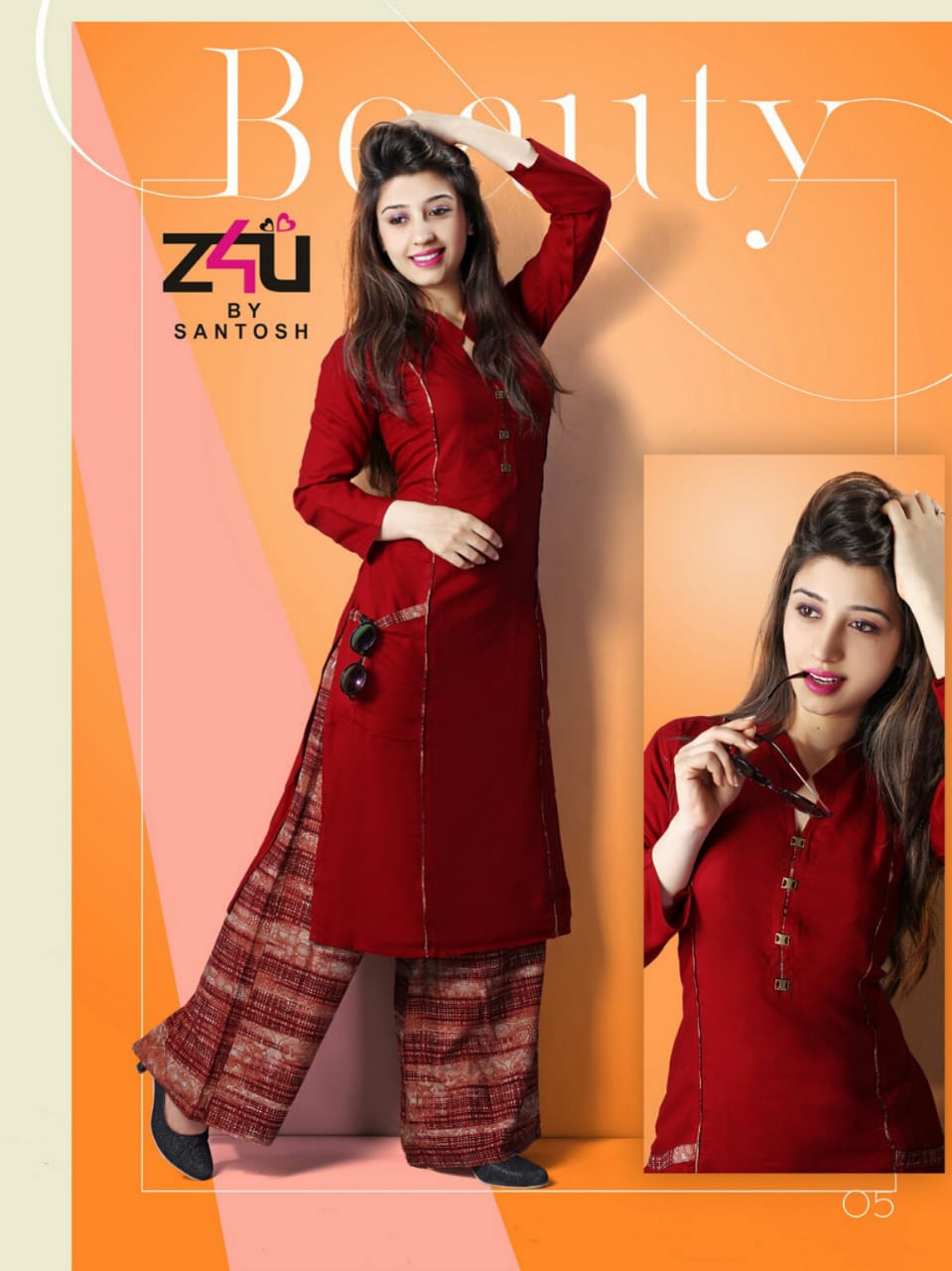 Kasturi By Z4u 01 To 10 Series Beautiful Stylish Fancy Colorful Casual Wear & Ethnic Wear & Ready To Wear Rayon Kurtis & Palazzos At Wholesale Price