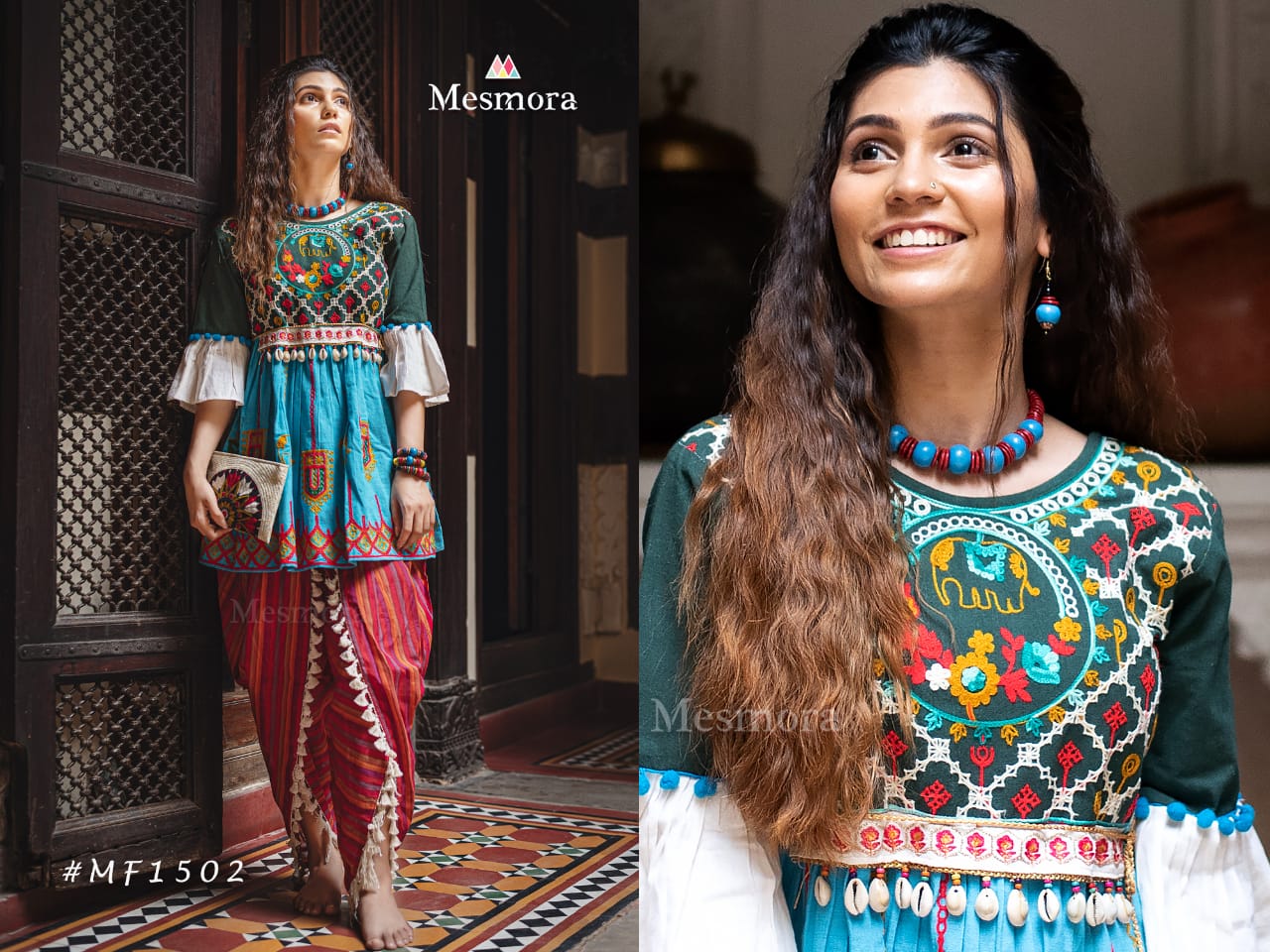 Kath Putli Vol-2 By Mesmora 1500 To 1507 Series Stylish Fancy Beautiful Colorful Casual Wear & Ethnic Wear Pure Khadi With Embroidered Kurtis And Bottom At Wholesale Price