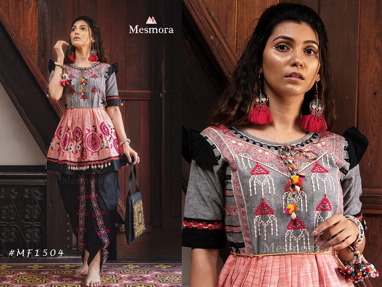 Kath Putli Vol-2 By Mesmora 1500 To 1507 Series Stylish Fancy Beautiful Colorful Casual Wear & Ethnic Wear Pure Khadi With Embroidered Kurtis And Bottom At Wholesale Price