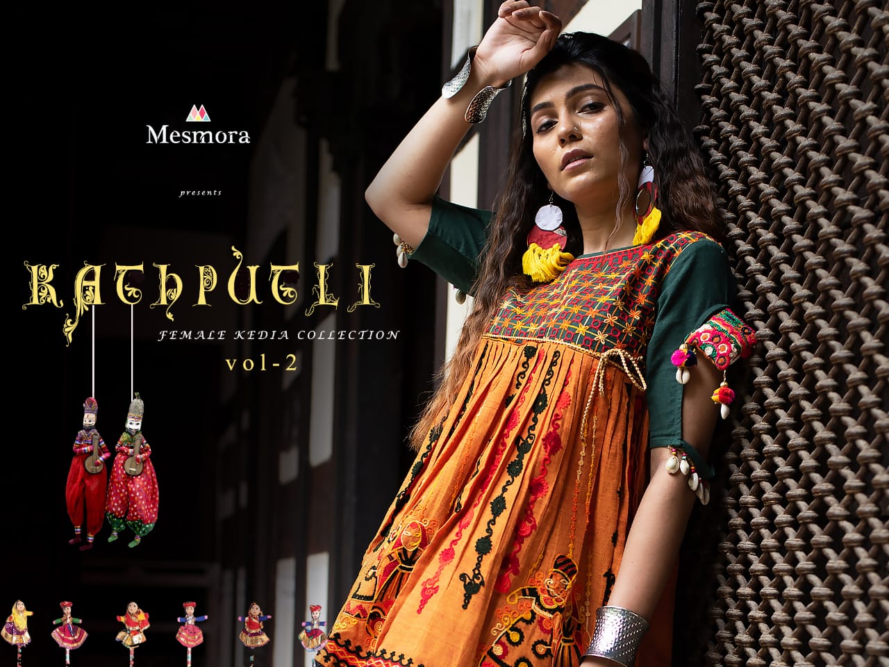 Kath Putli Vol-2 By Mesmora 1500 To 1507 Series Stylish Fancy Beautiful Colorful Casual Wear & Ethnic Wear Pure Khadi With Embroidered Kurtis And Bottom At Wholesale Price