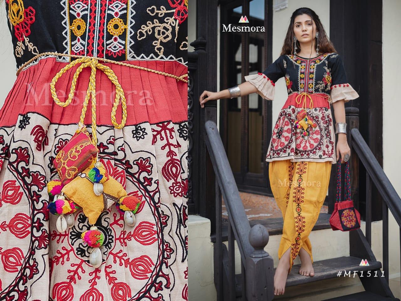 Kathputli Kedia Female Collection Vol-2 By Mesmora 1508 To 1514  Series Stylish Fancy Beautiful Colorful Casual Wear & Ethnic Wear Pure Khadi With Embroidered Kurtis And Bottom At Wholesale Price
