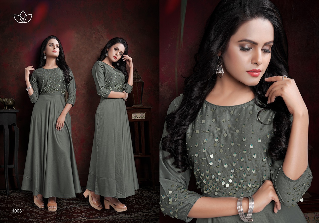 Katrina By Sanidhya Trendz 1001 To 1004 Series Beautiful Colorful Stylish Fancy Party Wear & Ethnic Wear & Ready To Wear Baverly Gowns At Wholesale Price