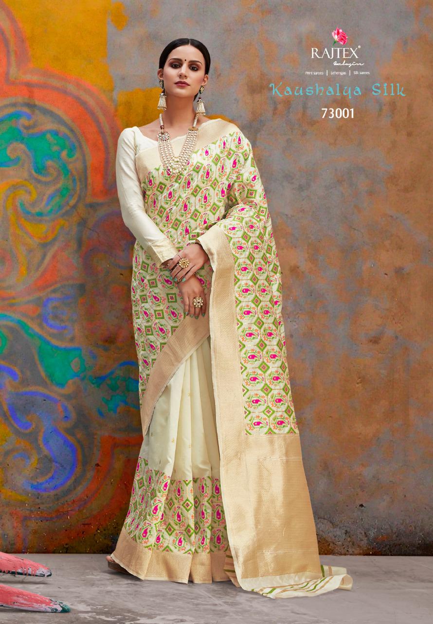 Kaushalya Silk By Raj Tex 73001 To 73012 Series Indian Traditional Wear Collection Beautiful Stylish Fancy Colorful Party Wear & Occasional Wear Pure Silk Sarees At Wholesale Price