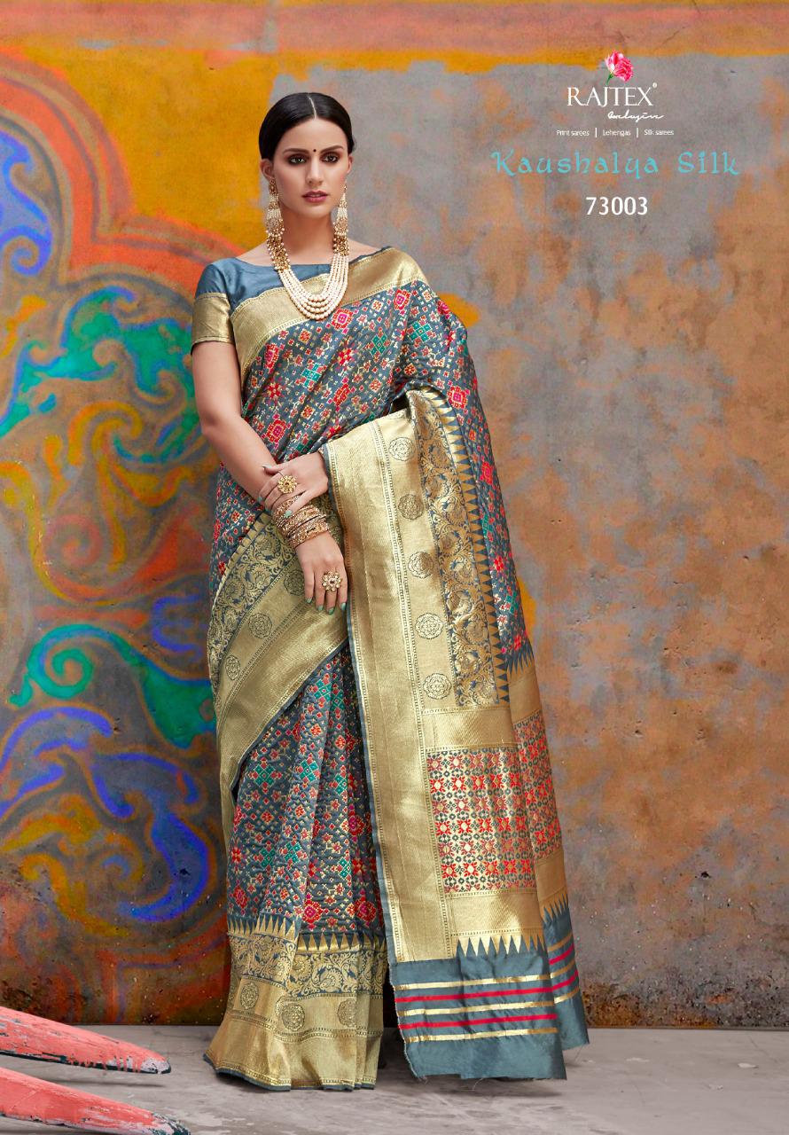 Kaushalya Silk By Raj Tex 73001 To 73012 Series Indian Traditional Wear Collection Beautiful Stylish Fancy Colorful Party Wear & Occasional Wear Pure Silk Sarees At Wholesale Price