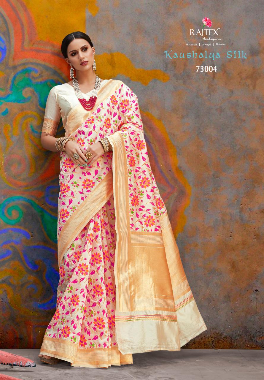 Kaushalya Silk By Raj Tex 73001 To 73012 Series Indian Traditional Wear Collection Beautiful Stylish Fancy Colorful Party Wear & Occasional Wear Pure Silk Sarees At Wholesale Price