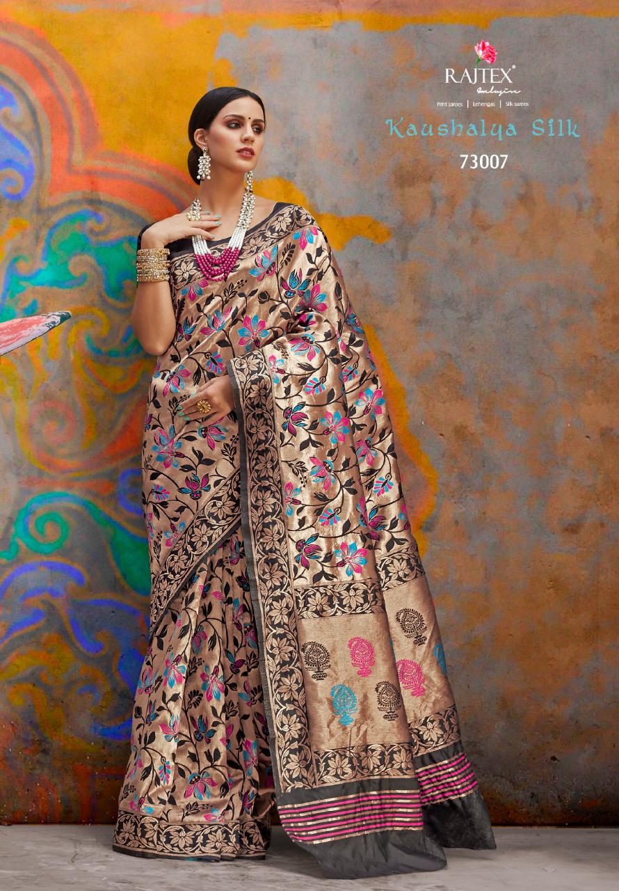 Kaushalya Silk By Raj Tex 73001 To 73012 Series Indian Traditional Wear Collection Beautiful Stylish Fancy Colorful Party Wear & Occasional Wear Pure Silk Sarees At Wholesale Price