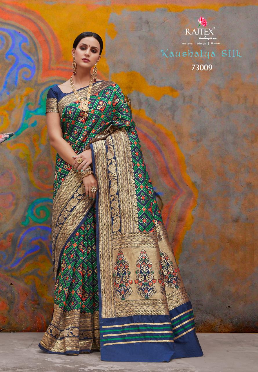Kaushalya Silk By Raj Tex 73001 To 73012 Series Indian Traditional Wear Collection Beautiful Stylish Fancy Colorful Party Wear & Occasional Wear Pure Silk Sarees At Wholesale Price