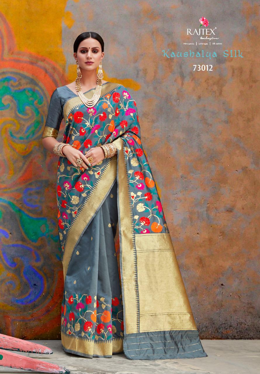 Kaushalya Silk By Raj Tex 73001 To 73012 Series Indian Traditional Wear Collection Beautiful Stylish Fancy Colorful Party Wear & Occasional Wear Pure Silk Sarees At Wholesale Price