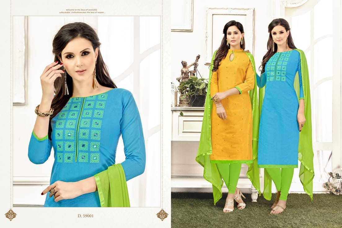 Kavvya Suits Vol-59 By B.g 59001 To 59013 Series Beautiful Stylish Fancy Colorful Casual Wear & Ethnic Wear Cotton Slub & Chanderi Silk Dresses At Wholesale Price
