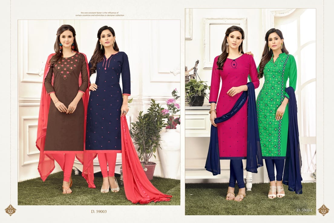 Kavvya Suits Vol-59 By B.g 59001 To 59013 Series Beautiful Stylish Fancy Colorful Casual Wear & Ethnic Wear Cotton Slub & Chanderi Silk Dresses At Wholesale Price