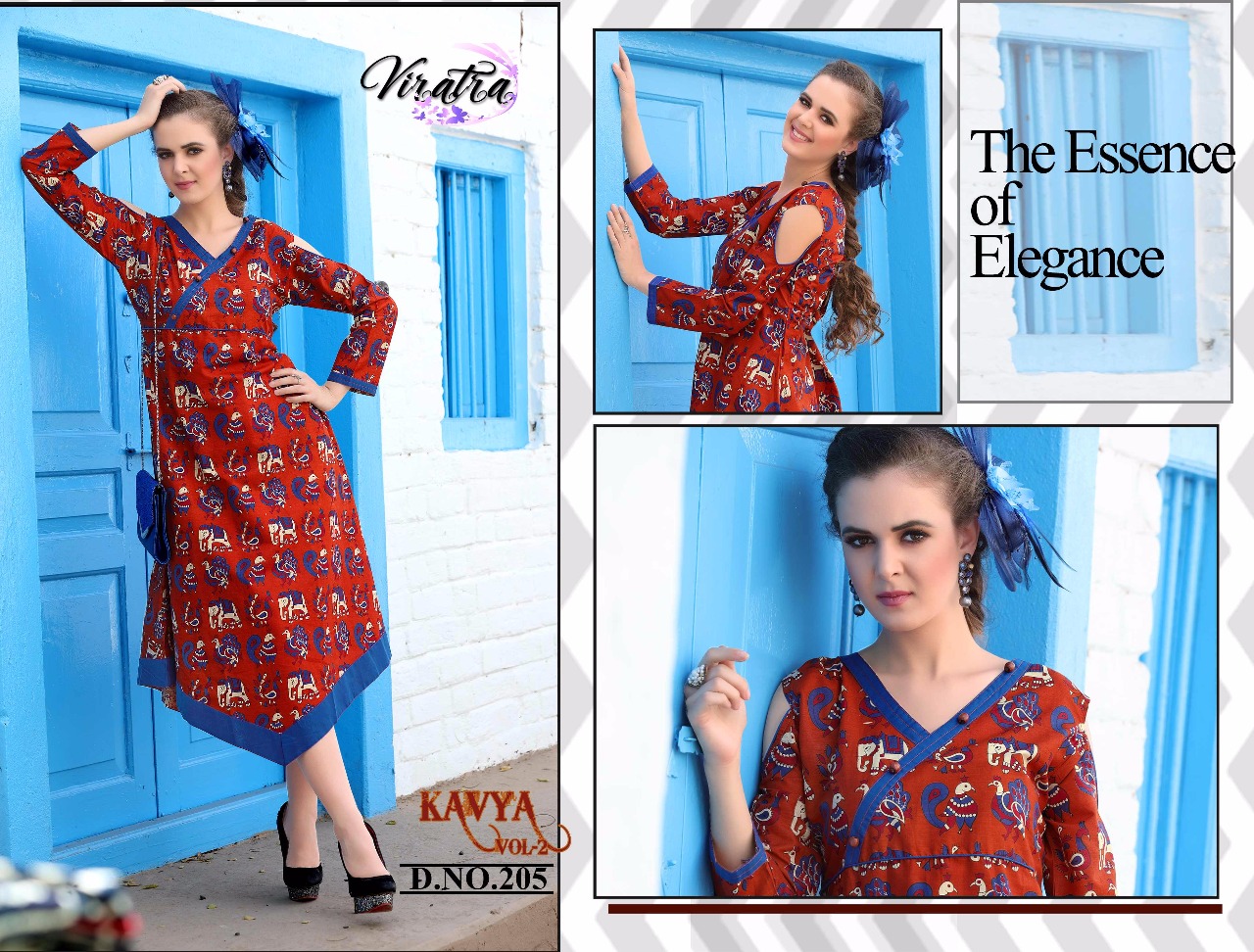 Kavya Vol-2 By Viratra Tex 201 To 208 Series Beautiful Stylish Fancy Colorful Casual Wear & Ethnic Wear Heavy Cotton Printed Kurtis At Wholesale Price