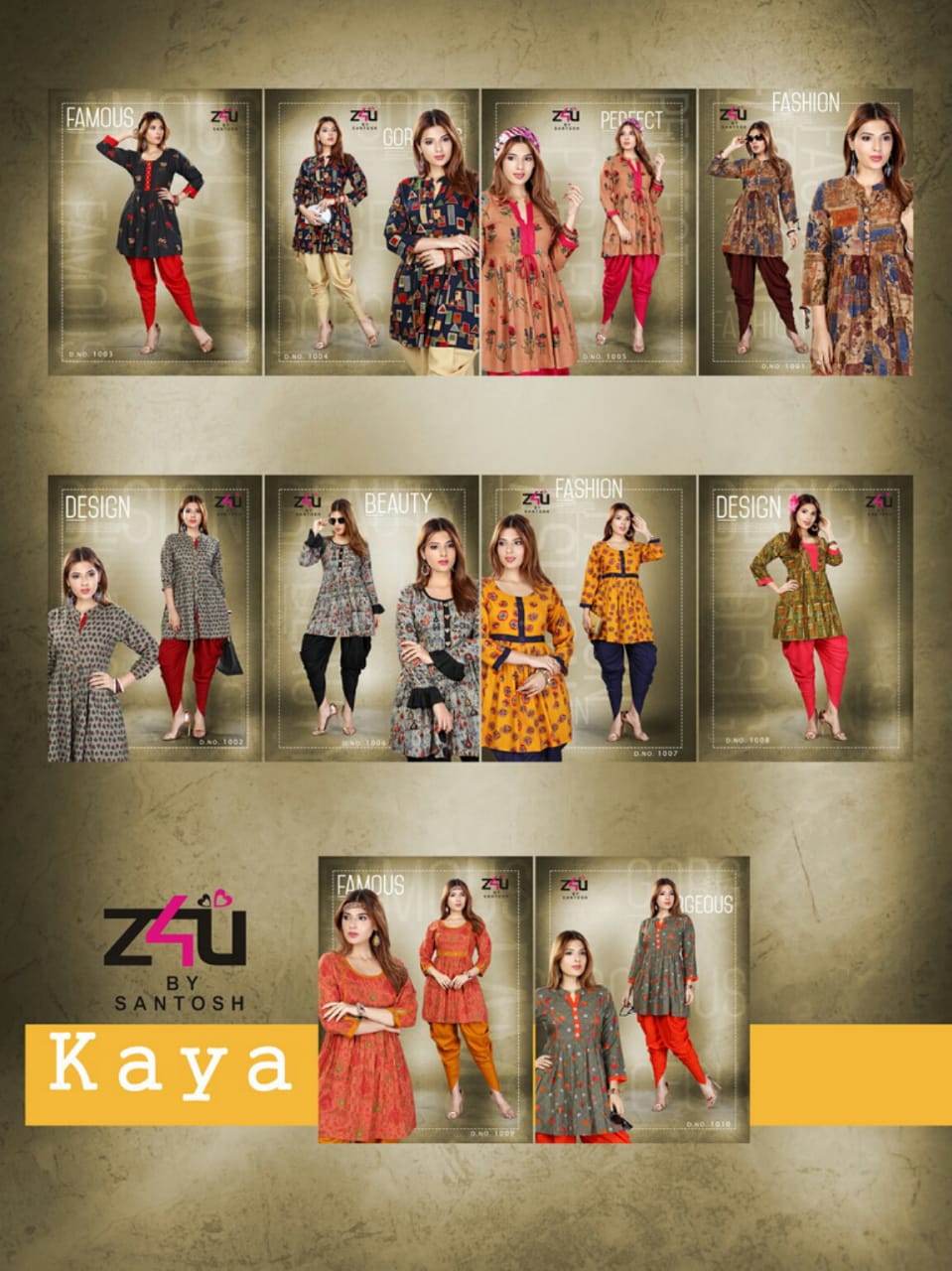 Kaya By Z4u 1001 To 1010 Series Beautiful Colorful Stylish Fancy Casual Wear & Ethnic Wear & Ready To Wear Rayon Kurtis & Dhoti At Wholesale Price