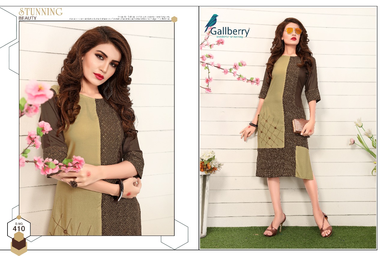 Kayra By Gallberry 407 To 412 Series Beautiful Stylish Fancy Colorful Casual Wear & Ethnic Wear & Ready To Wear Rayon Printed Kurtis At Wholesale Price