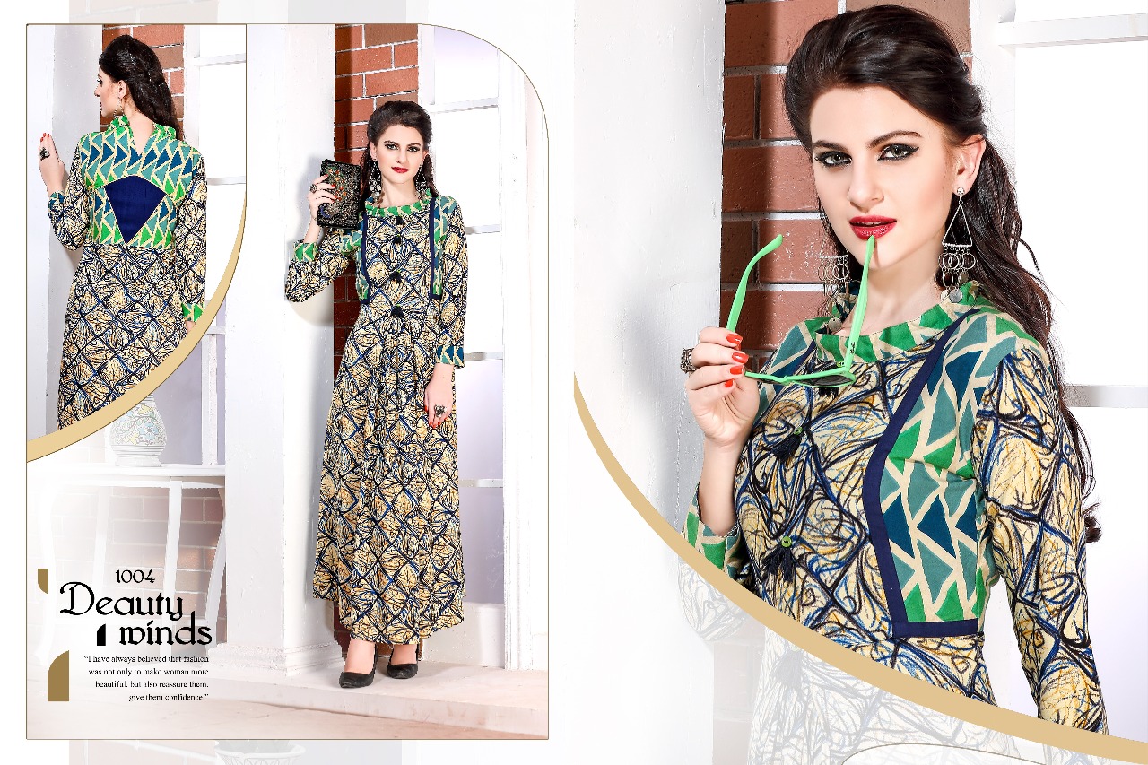 Kelly By Revaa 1001 To 1005 Series Beautiful Colorful Stylish Fancy Casual Wear & Ethnic Wear & Ready To Wear Heavy Rayon Kurtis At Wholesale Price