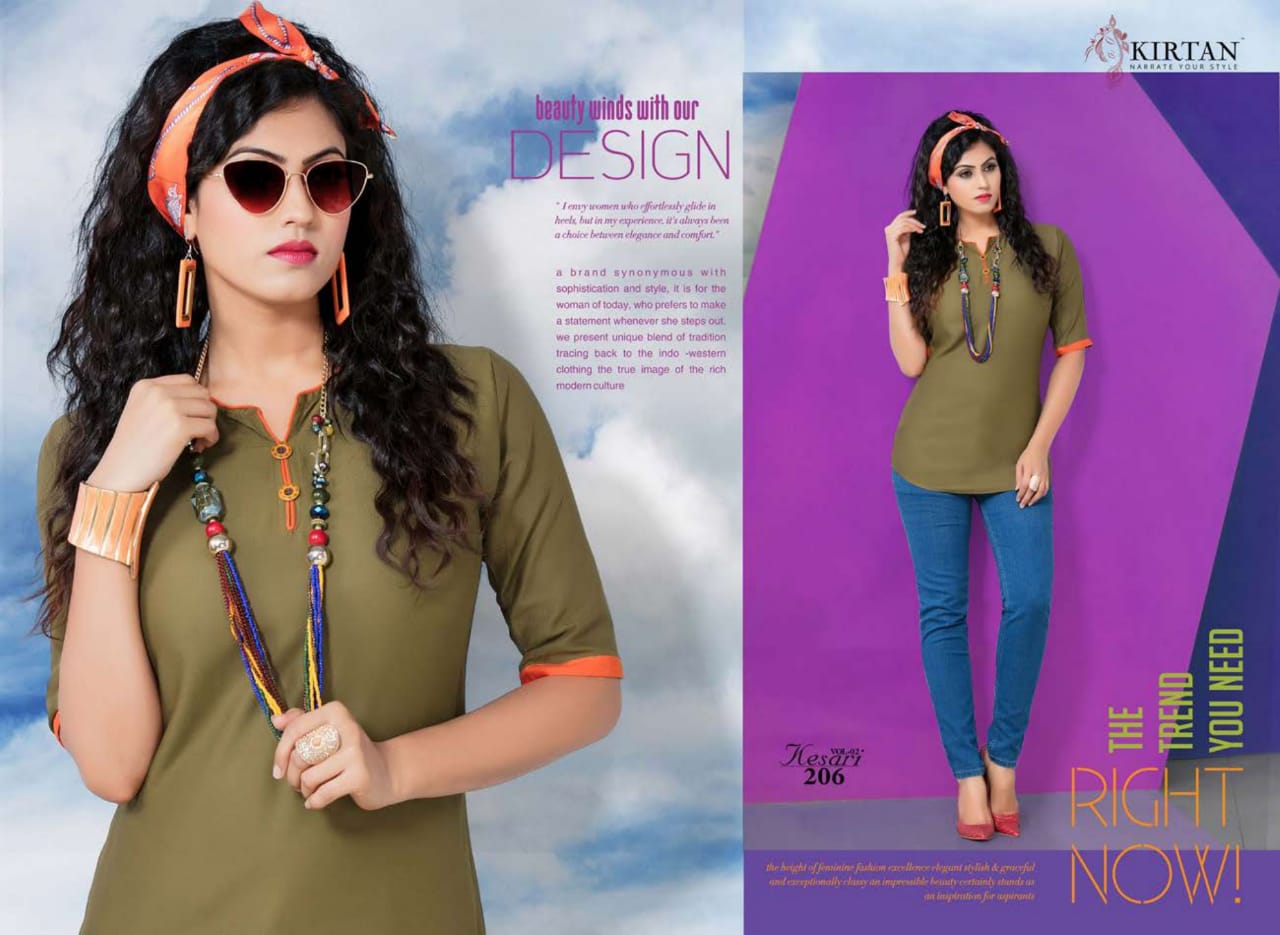 Kesari Vol 2 By Kirtan 201 To 208 Series Beautiful Stylish Colorful Fancy Ethnic Wear & Casual Wear Heavy Rayon Kurtis At Wholesale Price