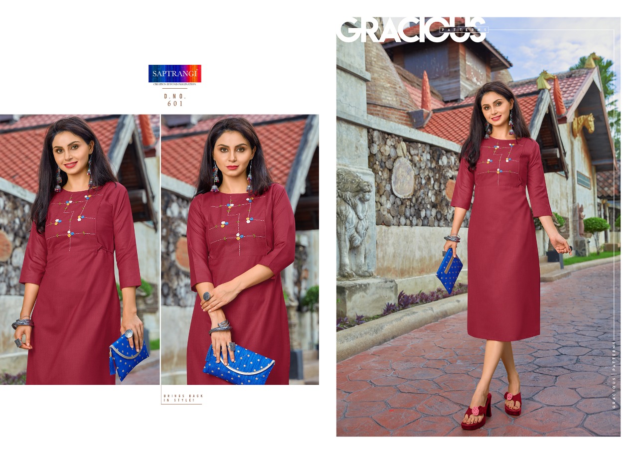 Ket By Saptrangi 601 To 607 Series Beautiful Stylish Fancy Colorful Casual Wear & Ethnic Wear & Ready To Wear Coton Kurtis At Wholesale Price