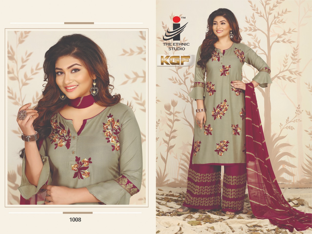 Kgf By The Ethnic Studio 1001 To 1008 Series Beautiful Colorful Stylish Fancy Casual Wear & Ethnic Wear & Ready To Wear Rayon Plain Top With Embroidery  Kurtis At Wholesale Price