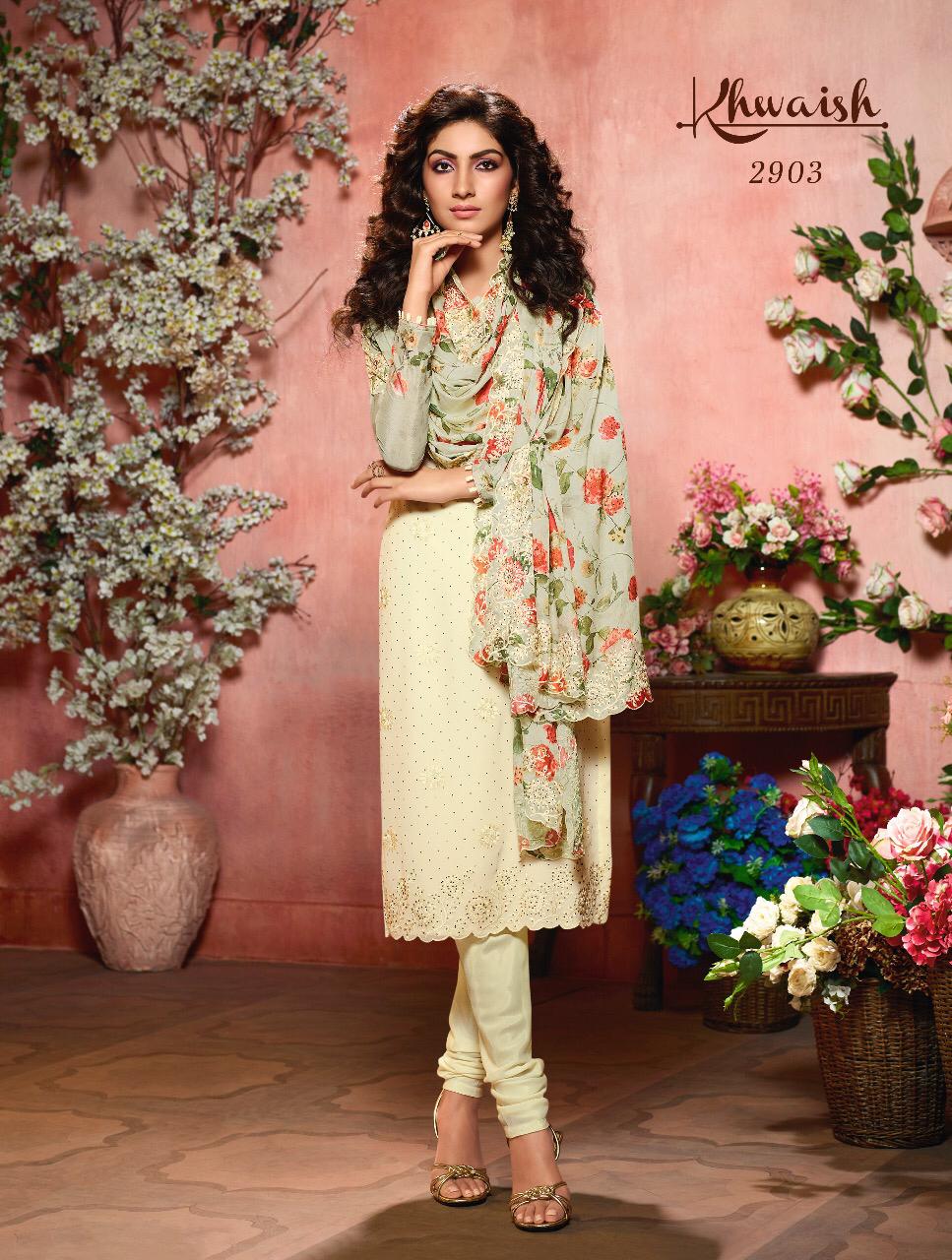 Khwaish Vol-29 By Ekta 2901 To 2907 Series Beautiful Suits Colorful Stylish Fancy Casual Wear & Ethnic Wear Georgette Embroidery Dresses At Wholesale Price