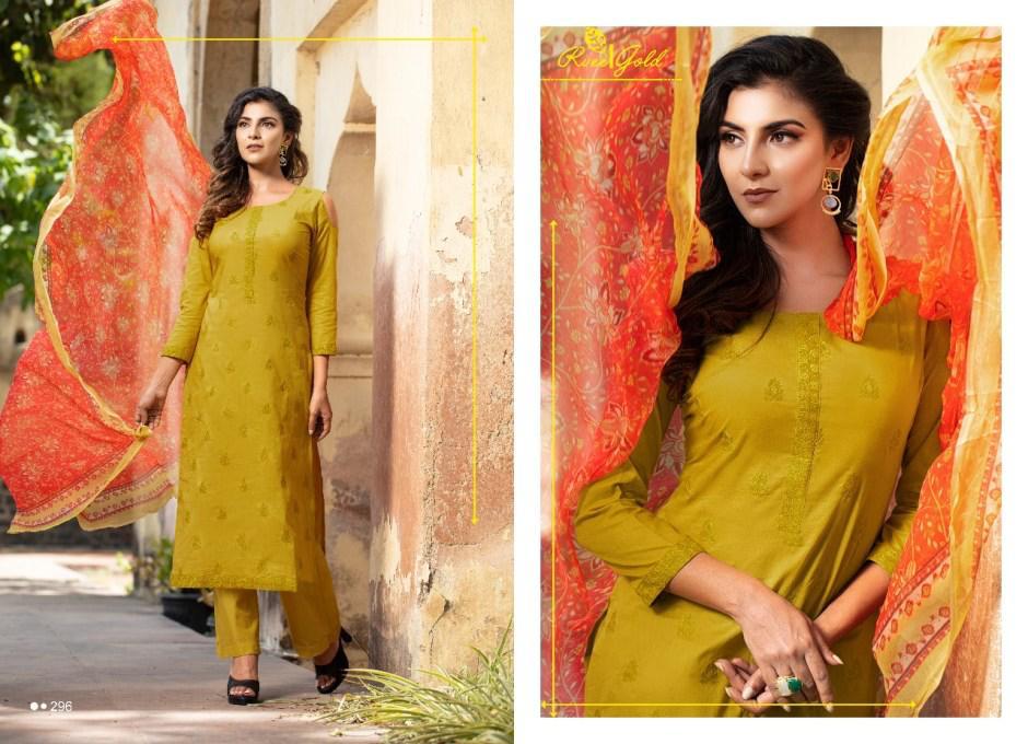 Khwaish & Fesive Crush By Rvee Gold Designer Suits Beautiful Stylish Fancy Colorful Casual Wear & Ethnic Wear Cotton Lawn Embroidered Dresses At Wholesale Price