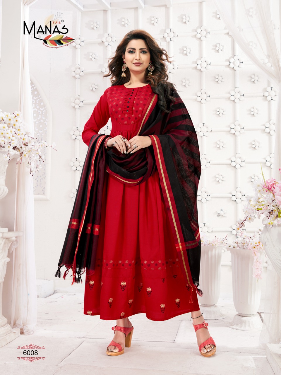 Kiara By Manas Fab 6001 To 6008 Series Stylish Fancy Beautiful Colorful Casual Wear & Ethnic Wear Maya Sulb With Foil Print Kurtis With Dupatta At Wholesale Price