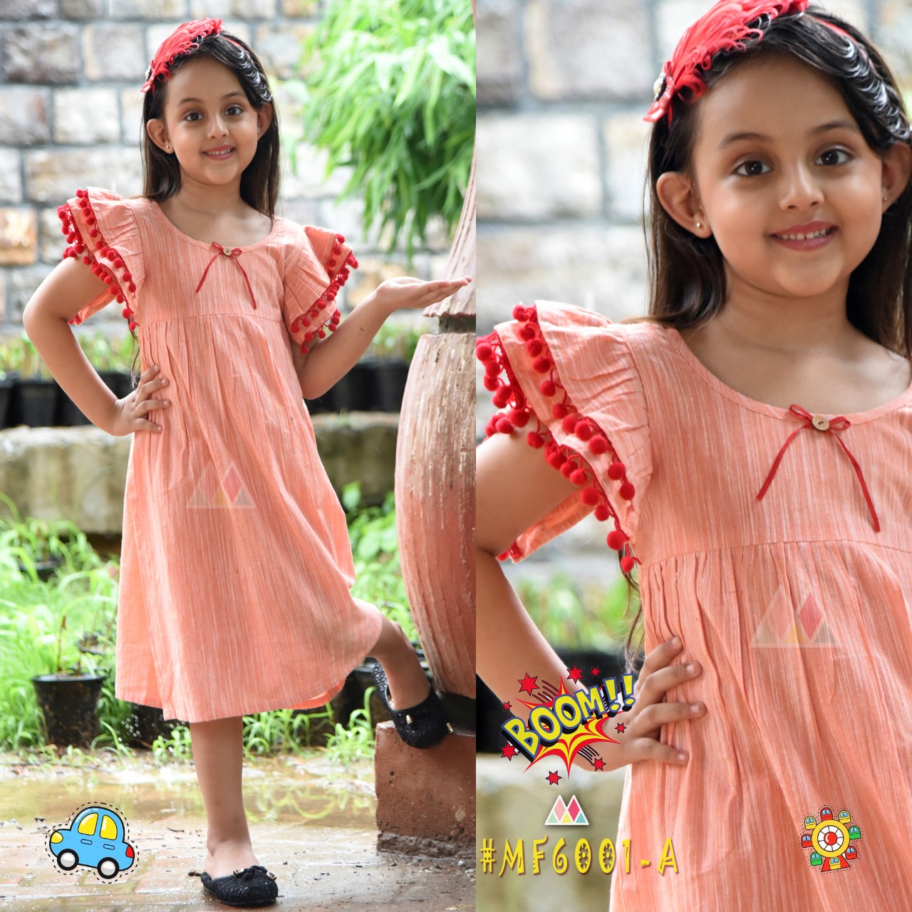 Kidz By Mesmora 6001-a To 6004-b Series Beautiful Stylish Fancy Colorful Kids Collection Casual Wear & Party Wear Khadi Linen Frocks At Wholesale Price