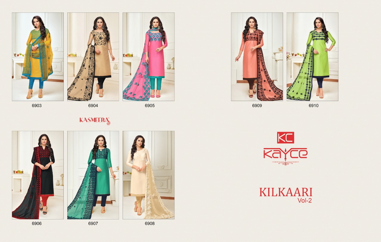 Kilkaari Vol-2 By Kayce Trendz 6903 To 6910 Series Beautiful Suits Colorful Stylish Fancy Casual Wear & Ethnic Wear Modal Silk With Work Dresses At Wholesale Price