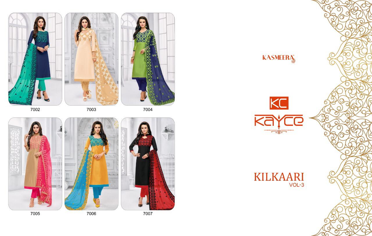 Kilkaari Vol-3 By Kayce Trendz 7002 To 7007 Series Beautiful Suits Colorful Stylish Fancy Casual Wear & Ethnic Wear Pure Modal With Work Dresses At Wholesale Price