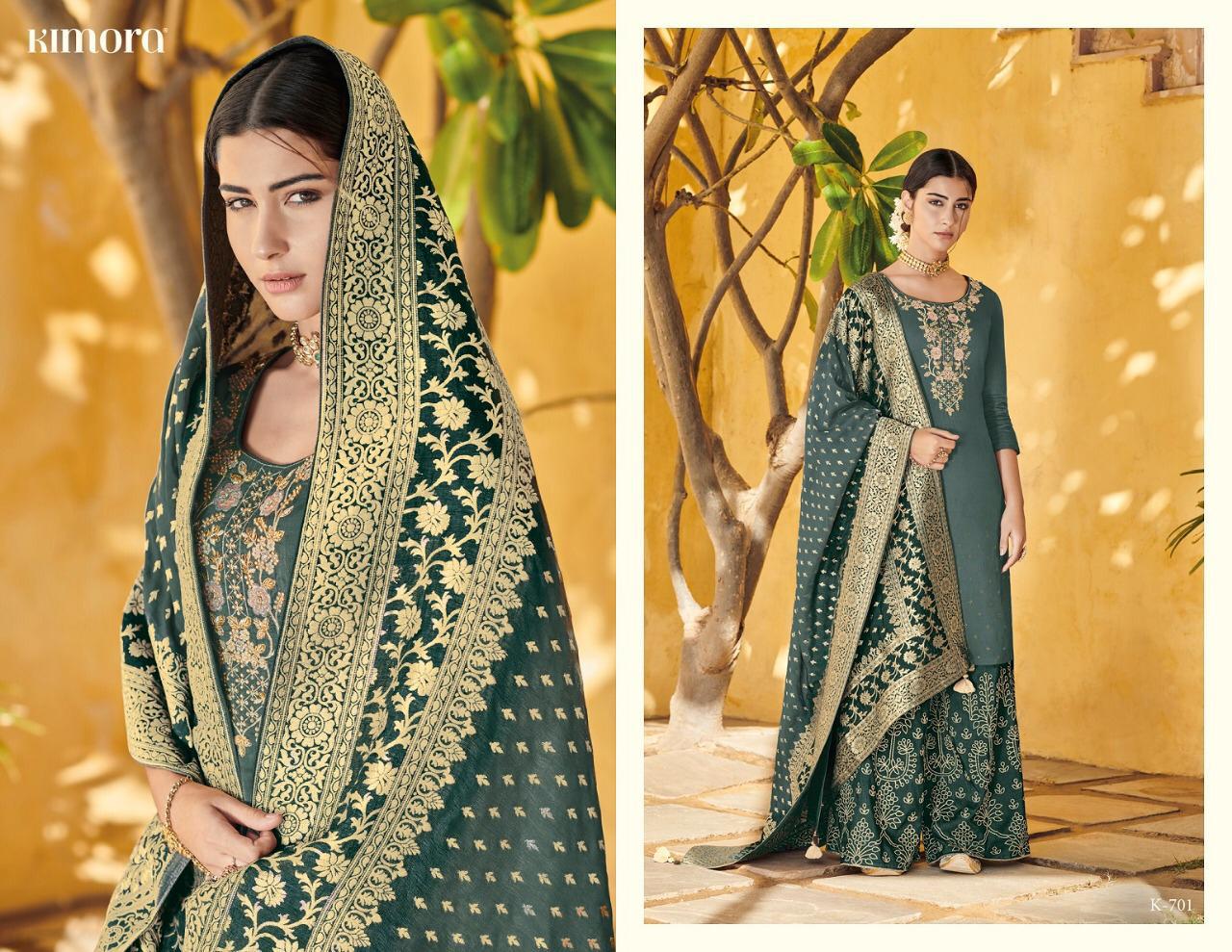 Kimora Vol-7 By Kimora 701 To 708 Series Indian Traditional Wear Collection Beautiful Stylish Fancy Colorful Party Wear & Occasional Wear Pure Dola Silk With Embroidery Dress At Wholesale Price