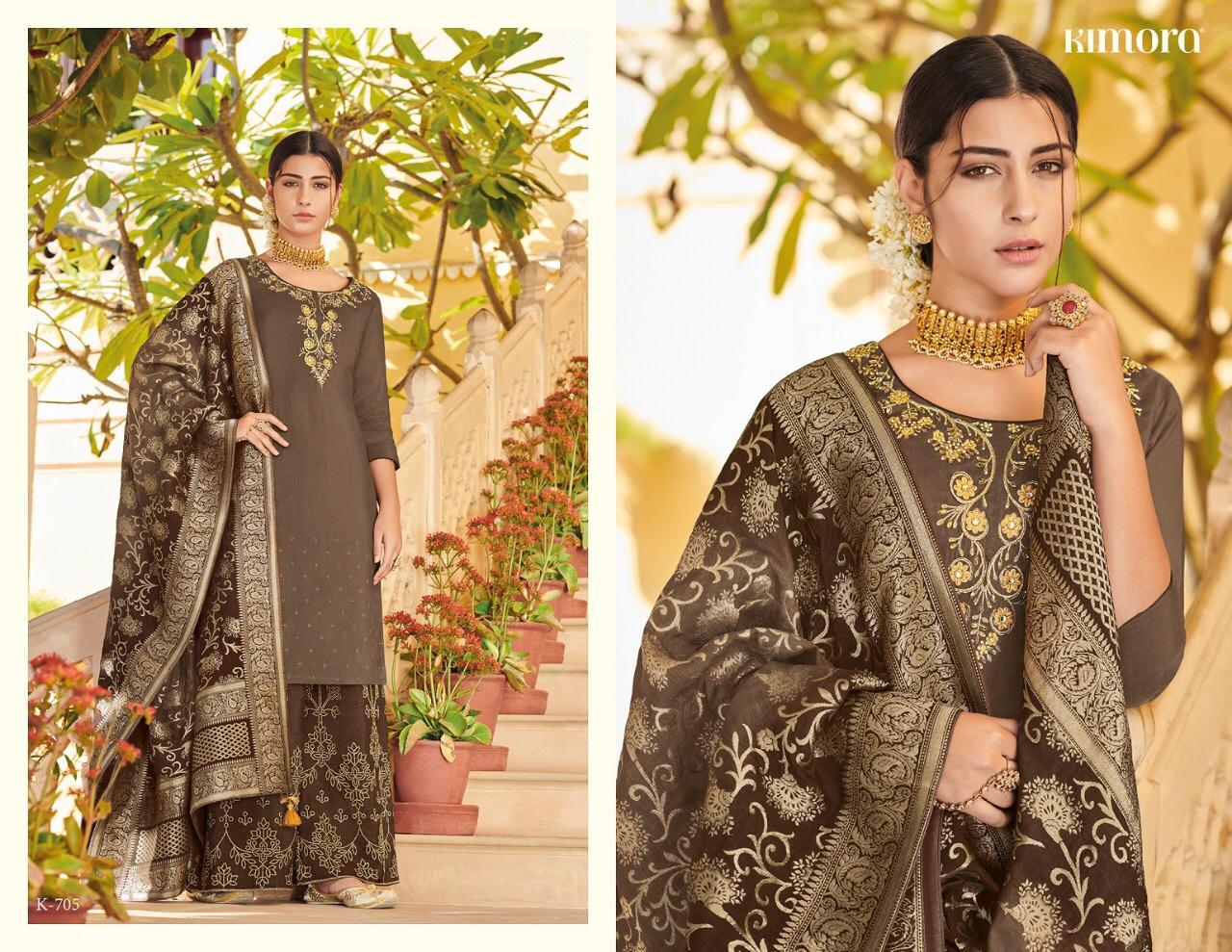 Kimora Vol-7 By Kimora 701 To 708 Series Indian Traditional Wear Collection Beautiful Stylish Fancy Colorful Party Wear & Occasional Wear Pure Dola Silk With Embroidery Dress At Wholesale Price