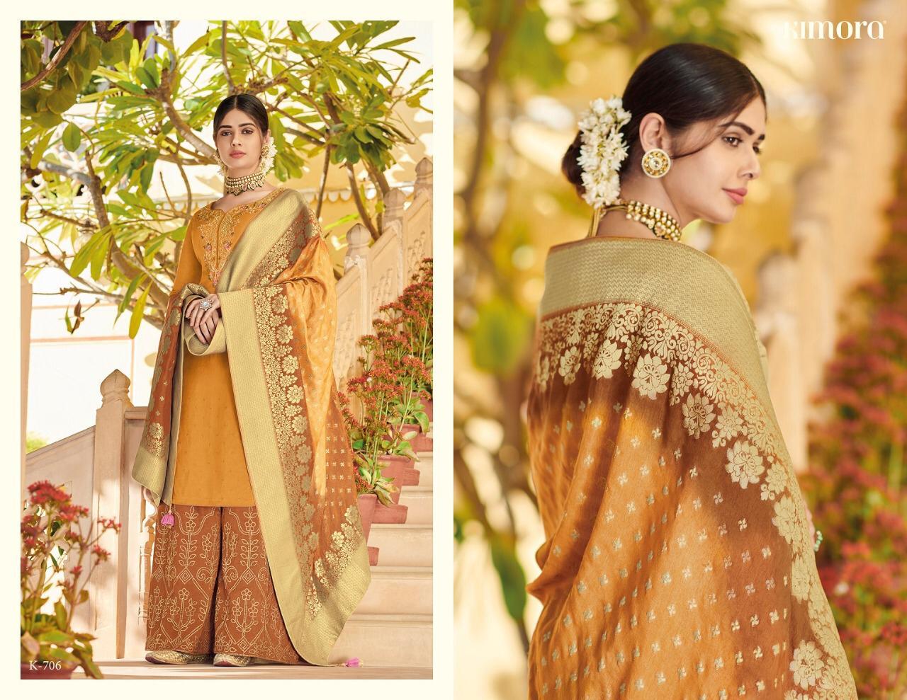 Kimora Vol-7 By Kimora 701 To 708 Series Indian Traditional Wear Collection Beautiful Stylish Fancy Colorful Party Wear & Occasional Wear Pure Dola Silk With Embroidery Dress At Wholesale Price