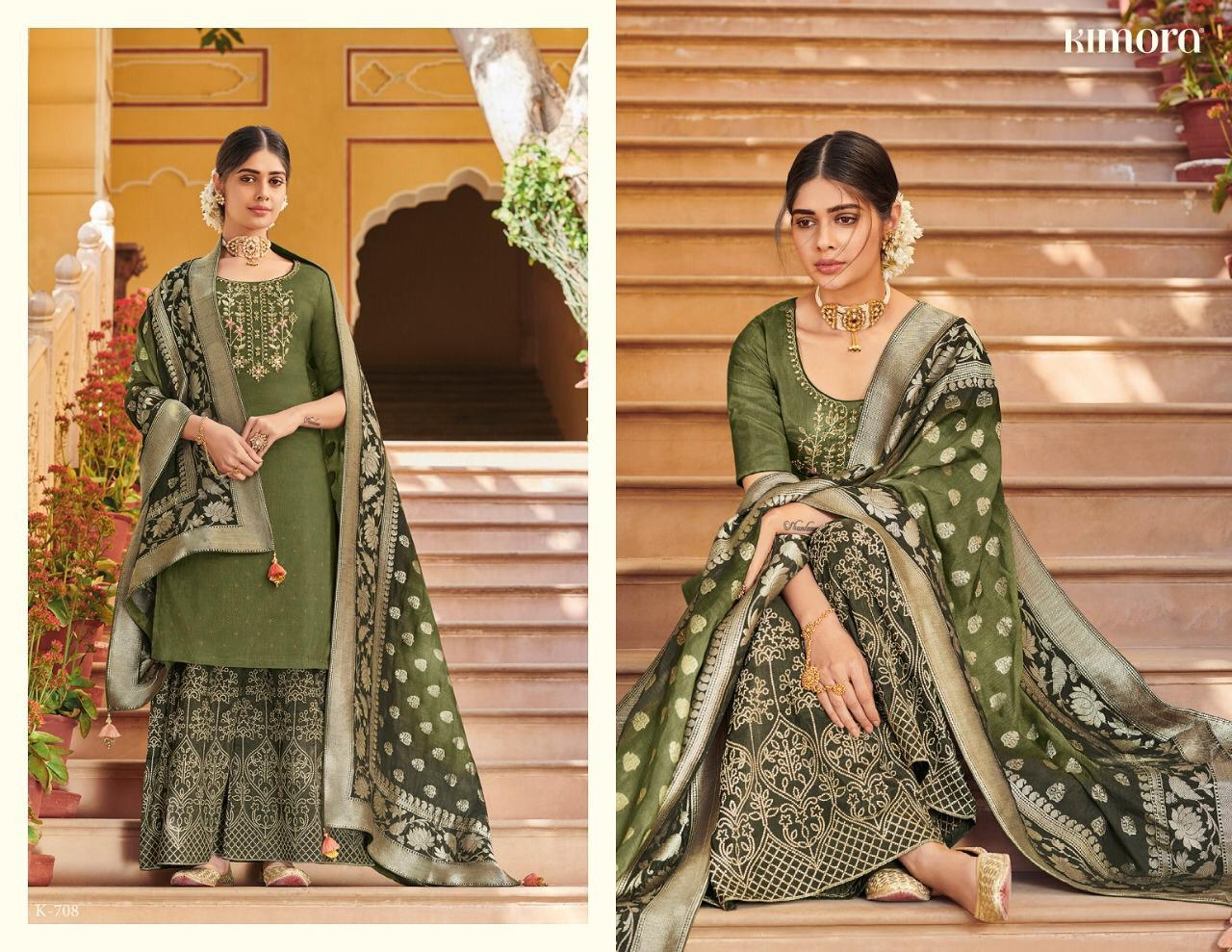 Kimora Vol-7 By Kimora 701 To 708 Series Indian Traditional Wear Collection Beautiful Stylish Fancy Colorful Party Wear & Occasional Wear Pure Dola Silk With Embroidery Dress At Wholesale Price