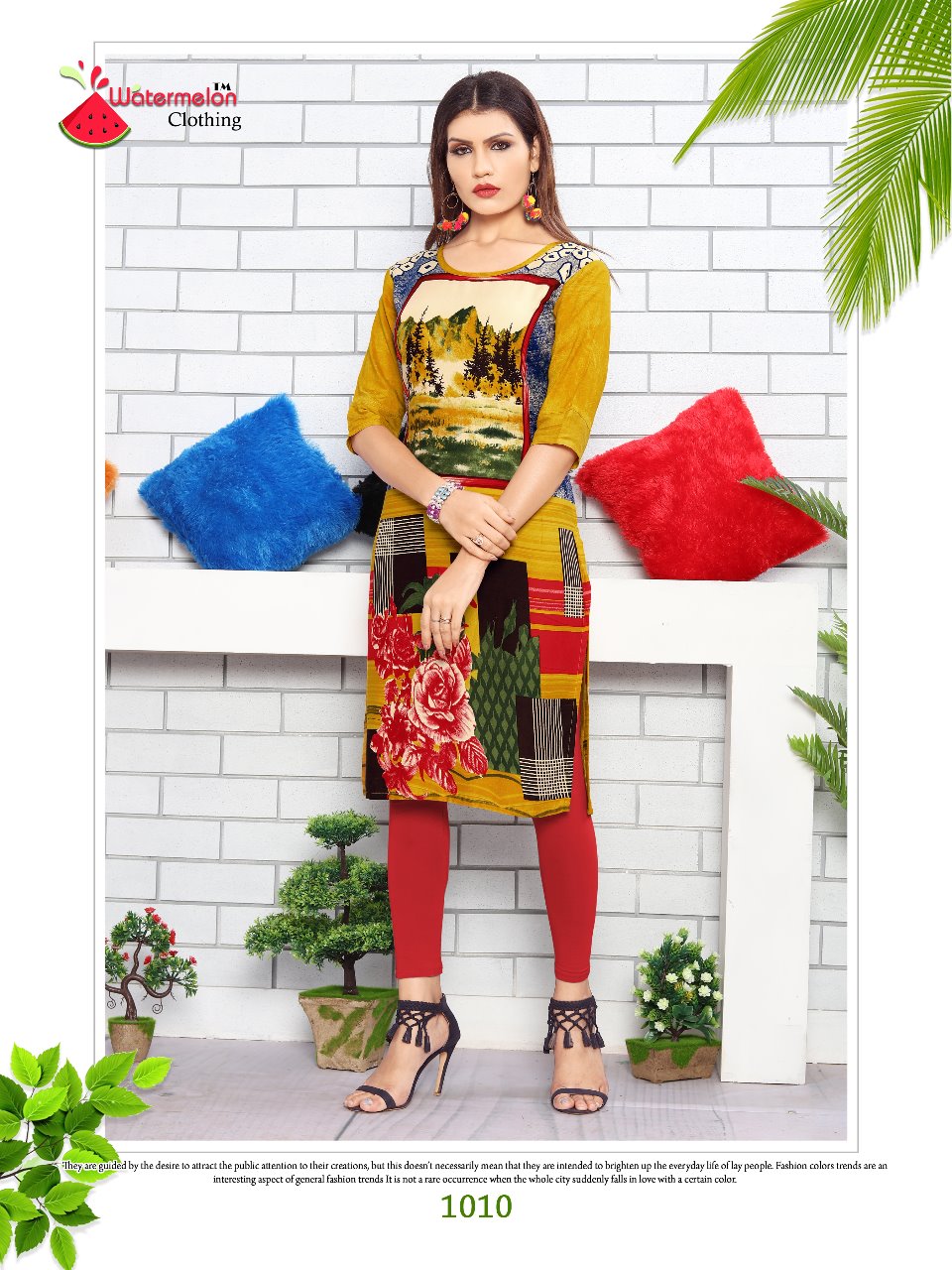 Kiss Miss Vol-4 By Watermelon 1001 To 1010 Series Stylish Colorful Fancy Beautiful Casual Wear & Ethnic Wear Heavy Rayon Printed Kurtis At Wholesale Price