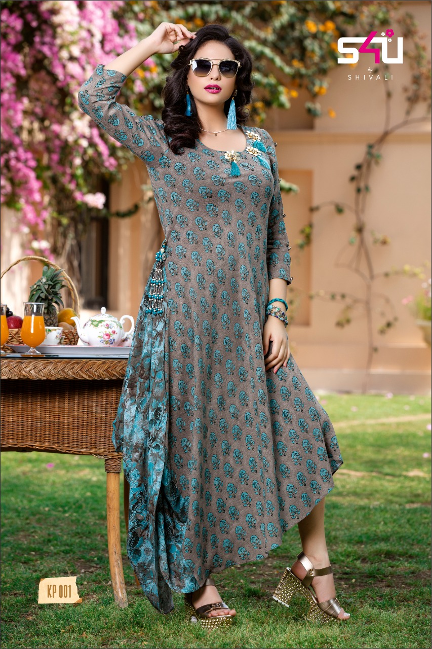 Kitty Party By S4u Fashion 001 To 010 Series Designer Beautiful Stylish Fancy Colorful Party Wear & Ethnic Wear Collection Rayon Embroidered Kurtis At Wholesale Price